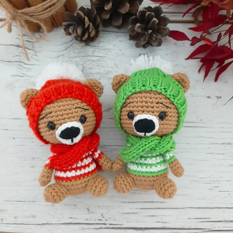 Amigurumi Ayıcık Ponpon Anahtarlık
